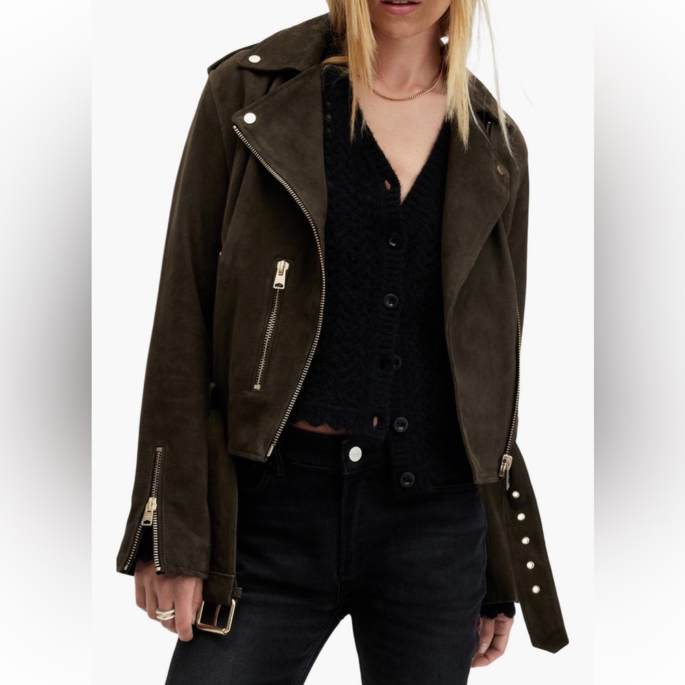 Allsaints suede moto jacket